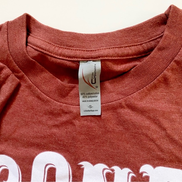 LUCKY & BLESSED L&B LIFE COTTON HERITAGE BRICK RED LEOPARD GONE COUNTRY TSHIRT S - Picture 4 of 8